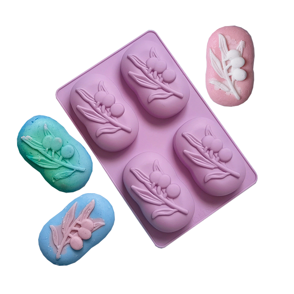 Soap Making Experiment - 4 ฟันผุรูปไข่ Olive Tree ซิลิโคนสบู่แม่พิมพ์ DIY