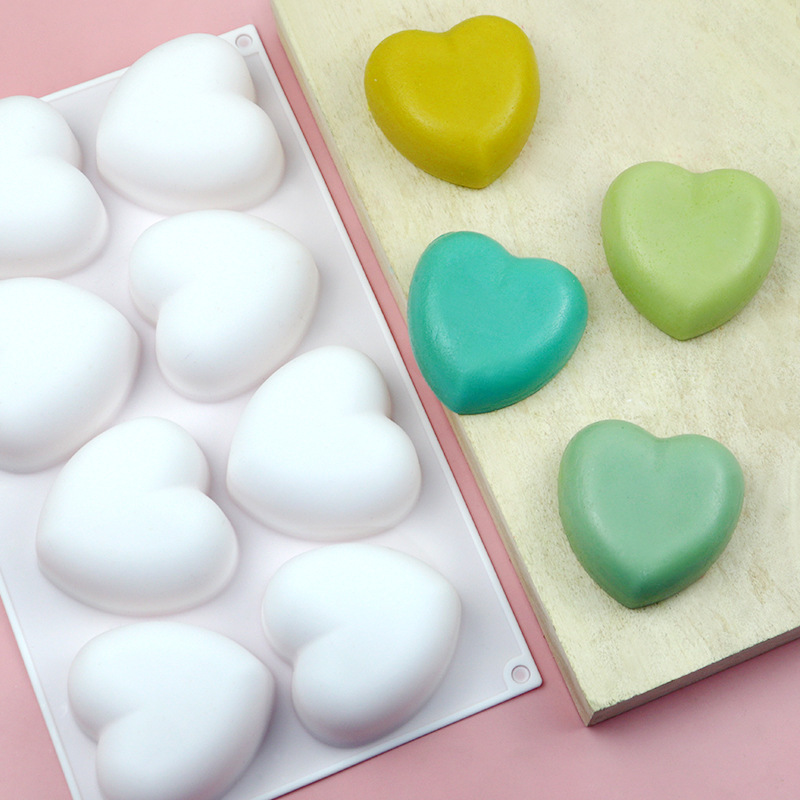 Soap Making Experiment - 8 ชิ้น Love Heart ซิลิโคนสบู่แม่พิมพ์เทียนทําด้วยมือชุด Diy