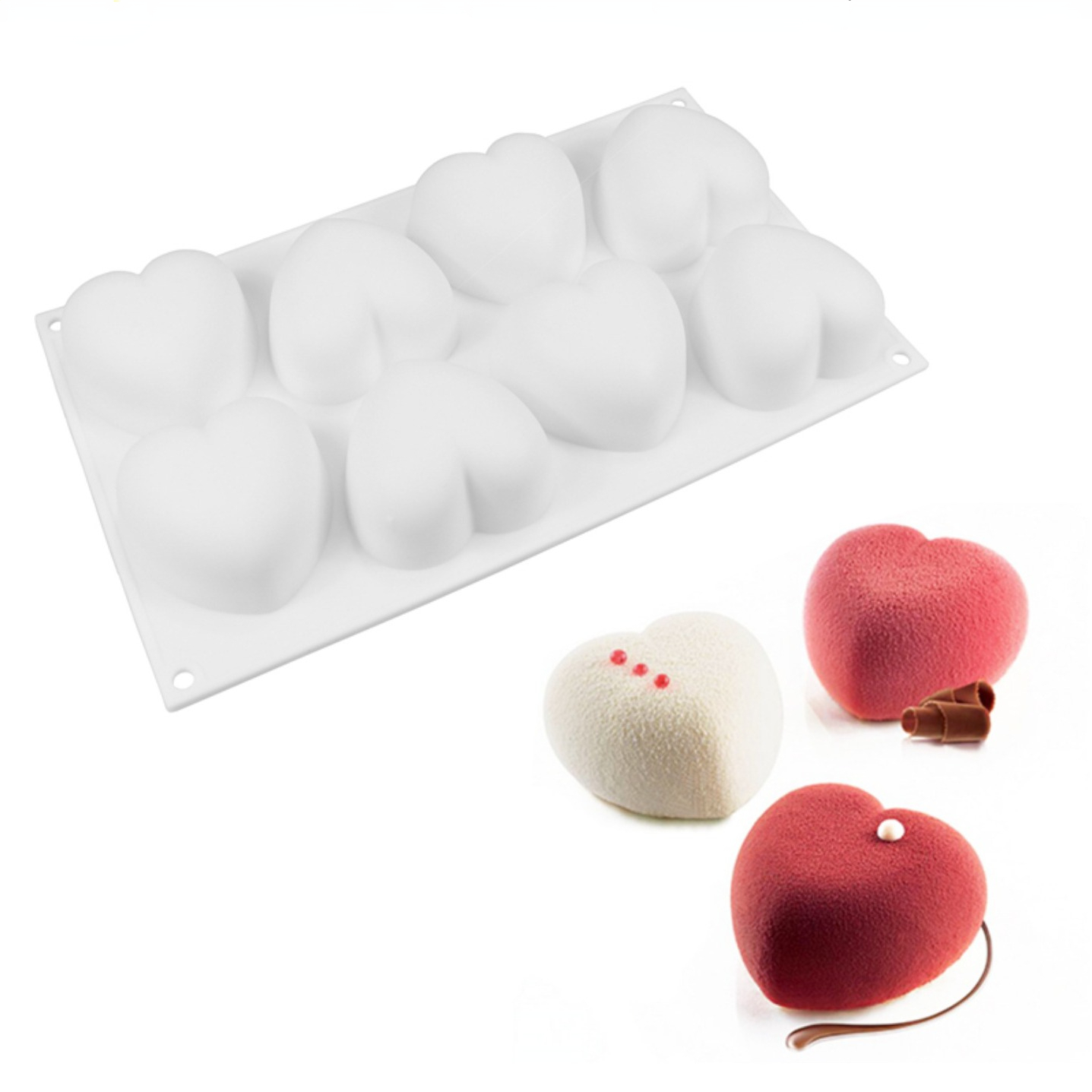 Soap Making Experiment - Love Heart ซิลิโคนสบู่แม่พิมพ์เทียนทําด้วยมือชุด DIY ช็อกโกแลตน้ําแข็งสบู่พลาสเตอร์เรซิ่นเค้กตกแต่งเบเกอรี่เครื่องมือ