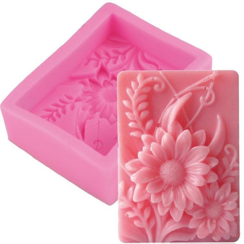 Soap Making Experiment - แม่พิมพ์สบู่ซิลิโคนรูปดอกกุหลาบ 3 มิติ 1 ชิ้น ชุดทำเรซิ่นปูนปลาสเตอร์ลายดอกเบญจมาศ