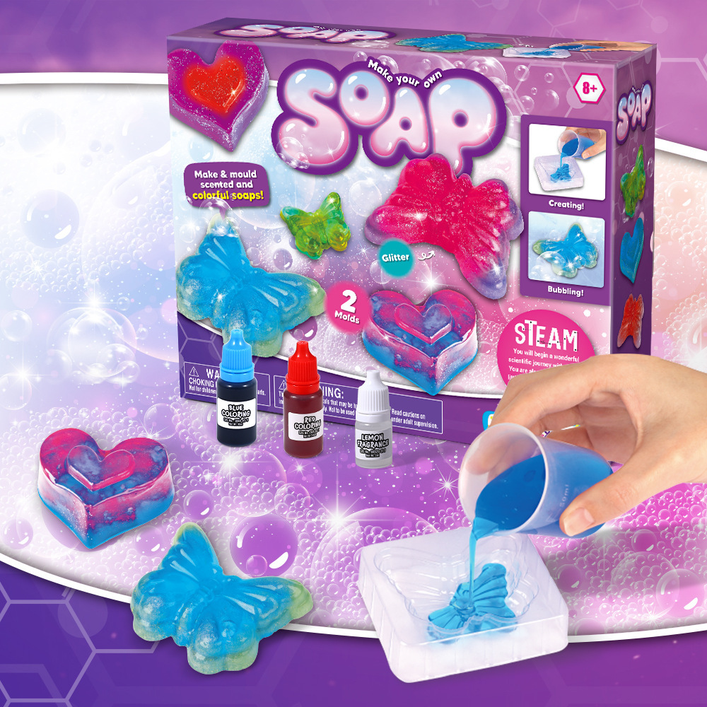Soap Making Experiment - ชุดทำสบู่ DIY ชุดทดลองวิทยาศาสตร์ STEM ของเล่นเสริมทักษะ ชุดงานฝีมือทำสบู่ด้วยมือ
