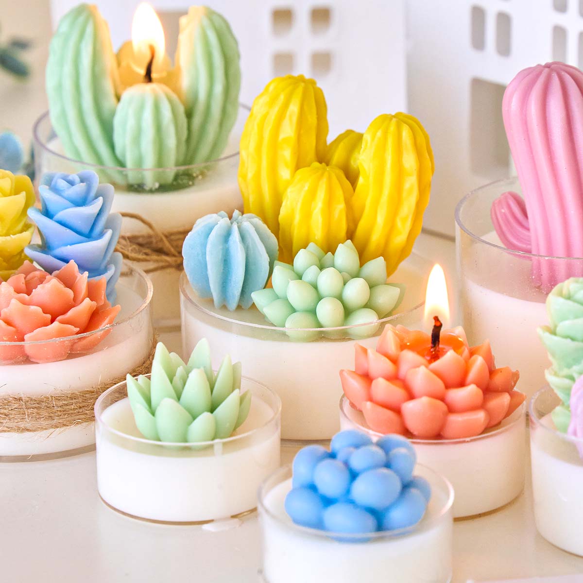 Soap Making Experiment - แม่พิมพ์ซิลิโคน 3 มิติ สำหรับทำเทียน รูปทรงไม้อวบน้ำ แคคตัส