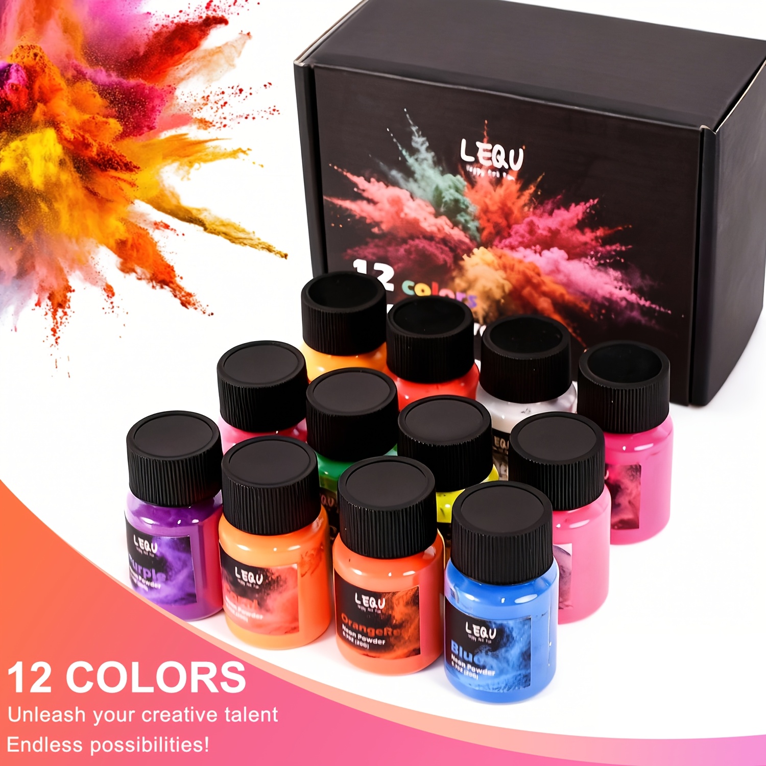 LEQU ผงสีเรซินนีออนเรืองแสง 12 - Soap Making Experiment บทวิจารณ์และราคา